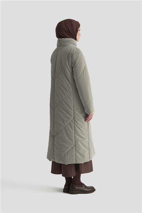 Armine Kapitone Mont 25K7928 Gri