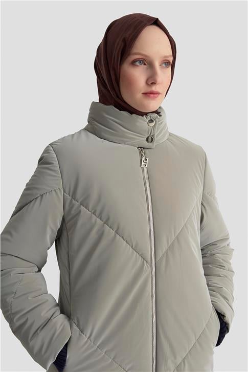 Armine Kapitone Mont 25K7928 Gri