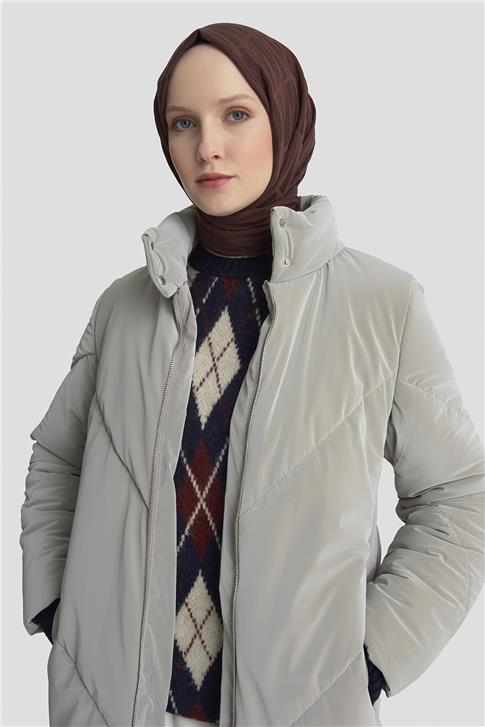 Armine Kapitone Mont 25K7928 Gri