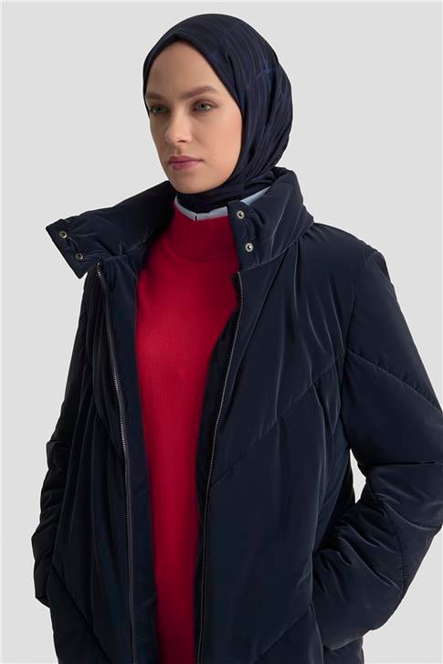 Armine Kapitone Mont 25K7928 Lacivert