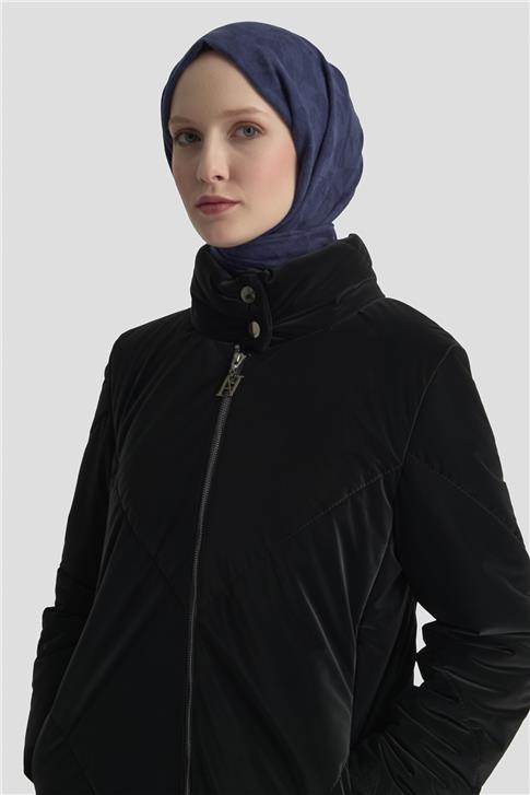 Armine Kapitone Mont 25K7928 Siyah