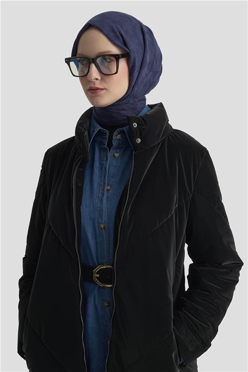 Armine Kapitone Mont 25K7928 Siyah