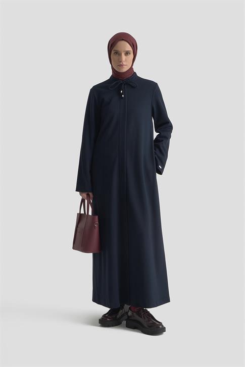 Armine Aksesuar Yakalı Örme Ferace 25K8404 Lacivert