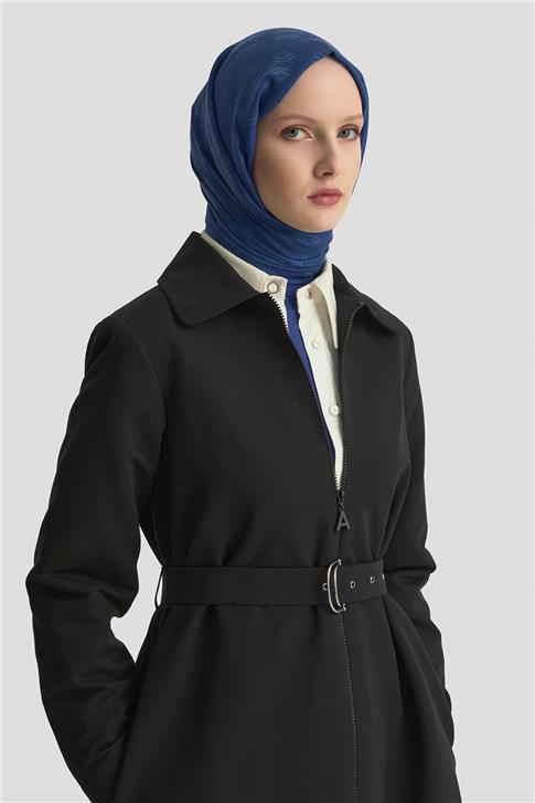 Armine Trok Kemerli Pardesü 25K8512 Siyah