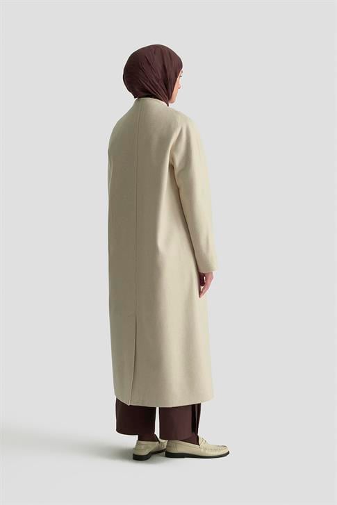 Armine Kaşe Manto 25K8603 Ekru