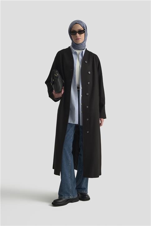 Armine Kaşe Manto 25K8603 Siyah