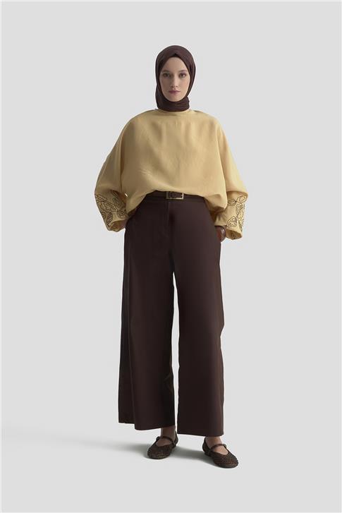 Armine Balon Kollu Bluz 25KD9001 Camel