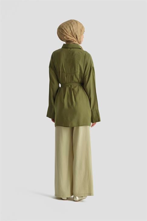 Armine Kemer Detaylı Tunik 25KD9009 Haki