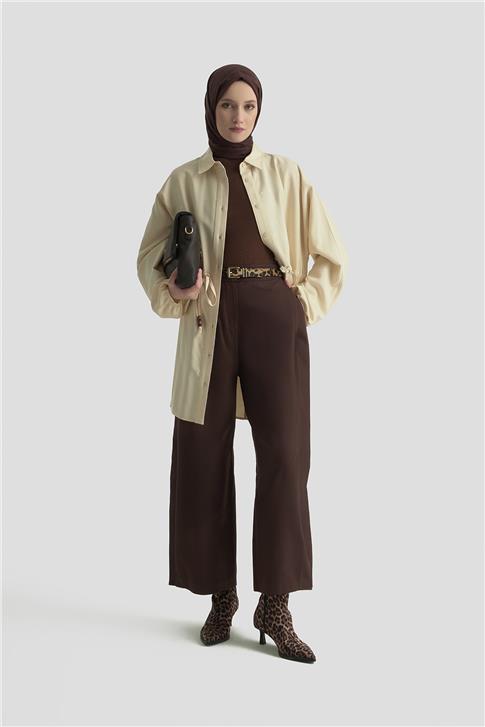 Armine Bağcıklı Safari Tunik 25KD9012 Bej