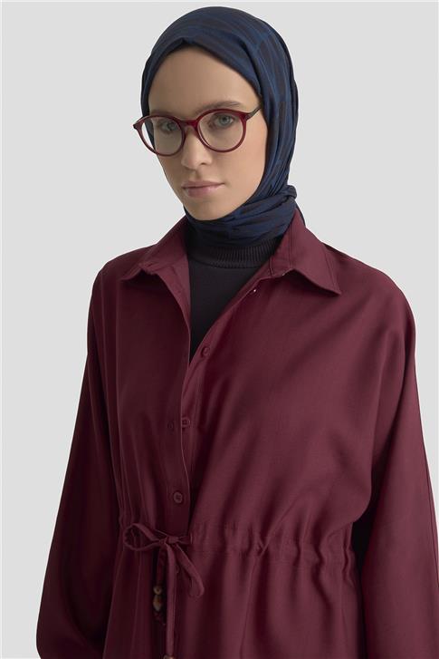 Armine Bağcıklı Safari Tunik 25KD9012 BORDO