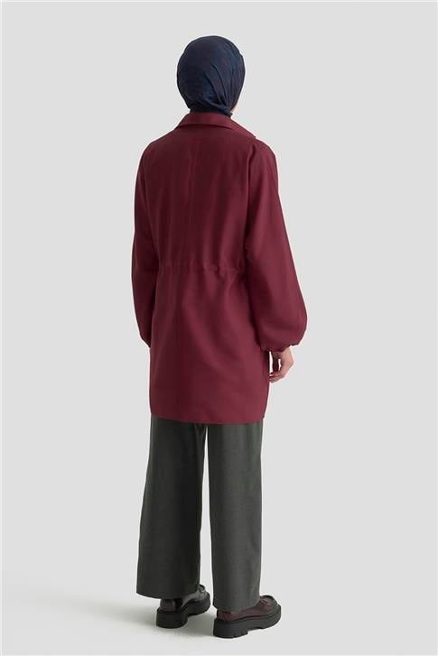 Armine Bağcıklı Safari Tunik 25KD9012 BORDO