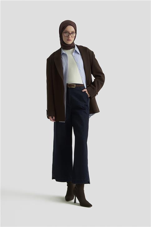 Armine Basic Blazer Ceket 25KD9016 Kahverengi