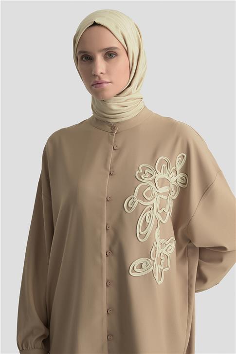 Armine Nakışlı Tunik 25KD9020 Bej
