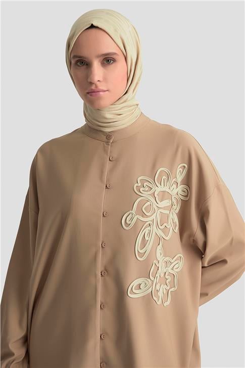 Armine Nakışlı Tunik 25KD9020 Bej
