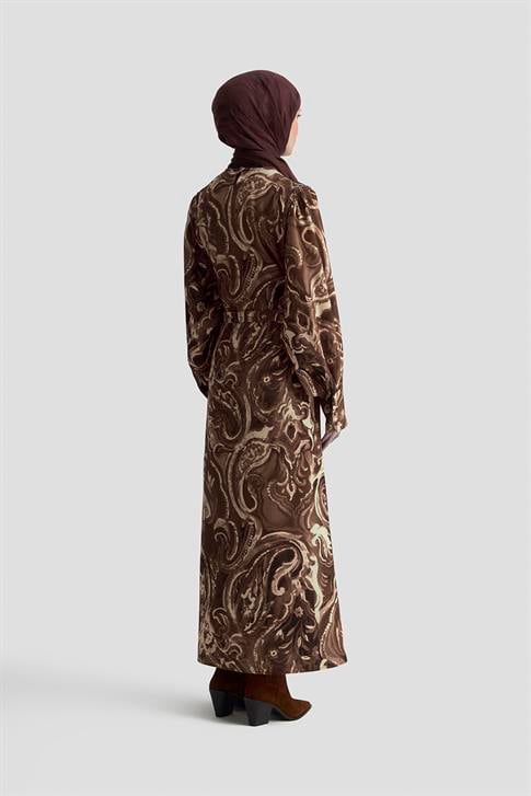 Armine Desenli Elbise 25K9127 Camel