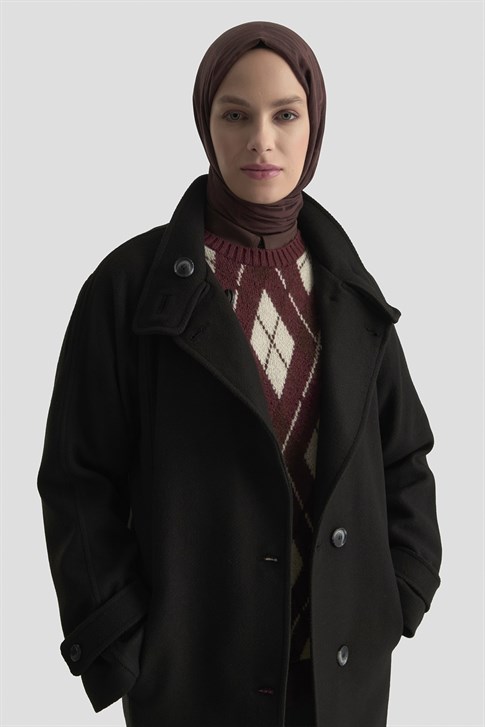 Armine Dokulu Kaban 25K7005 Siyah