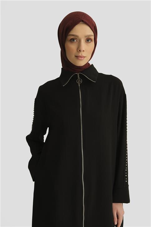 Armine Trok Detaylı Ceket 25YT503 Siyah