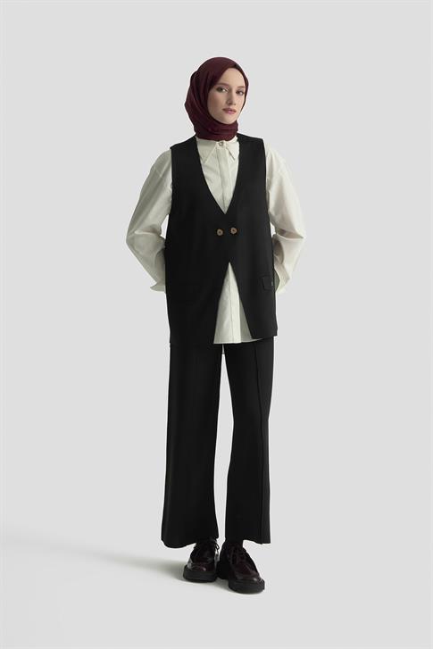Armine Trend Yelekli Triko Takım 25KTD6117 Siyah