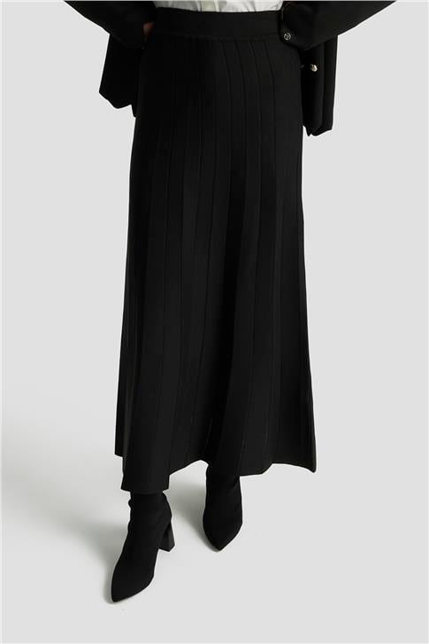 Armine Trend Düğme Detaylı Triko Takım 25KTD6118 Siyah