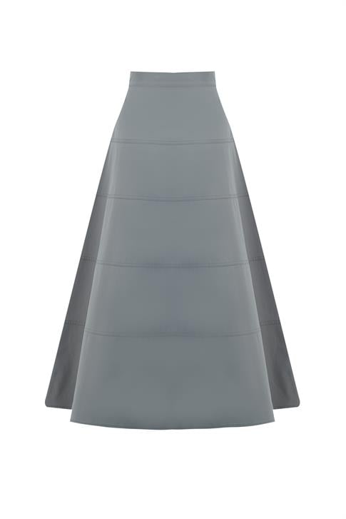 Armine Dikiş Detaylı Etek 25Y1801 Gri