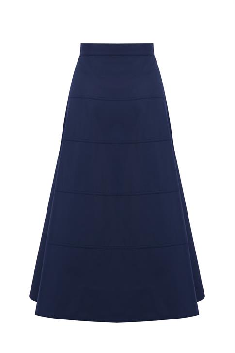 Armine Dikiş Detaylı Etek 25Y1801 İndigo