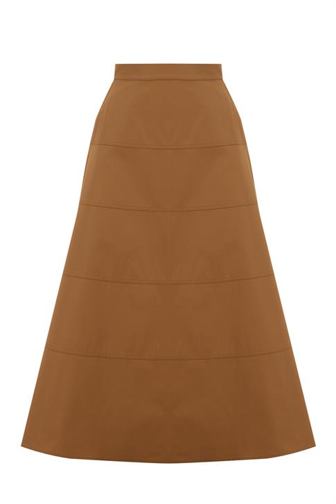 Armine Dikiş Detaylı Etek 25Y1801 Taba