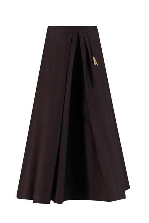 Armine Derin Asimetrik Pileli Etek 25Y1807 Kahverengi