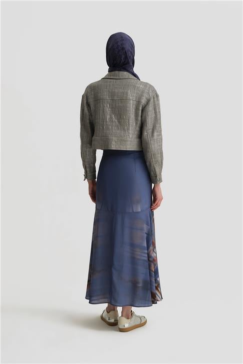 Armine Emprime Volanlı Etek 25Y1817 Puslu Mor