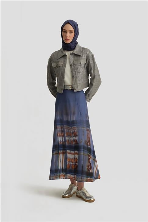 Armine Emprime Volanlı Etek 25Y1817 Puslu Mor