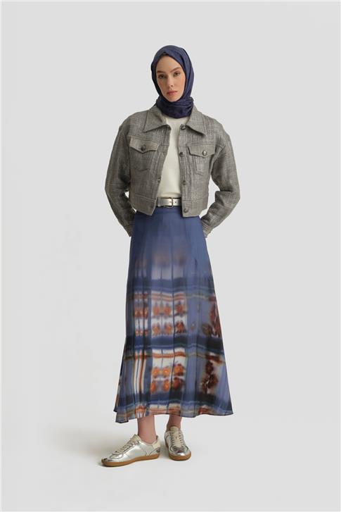 Armine Emprime Volanlı Etek 25Y1817 Puslu Mor