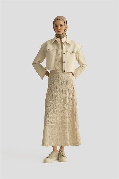 Armine Brode Çan Etek 25Y1822 Naturel