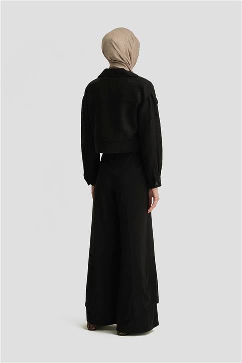 Armine Çift Kat Pantolon Etek 25Y2809 Siyah
