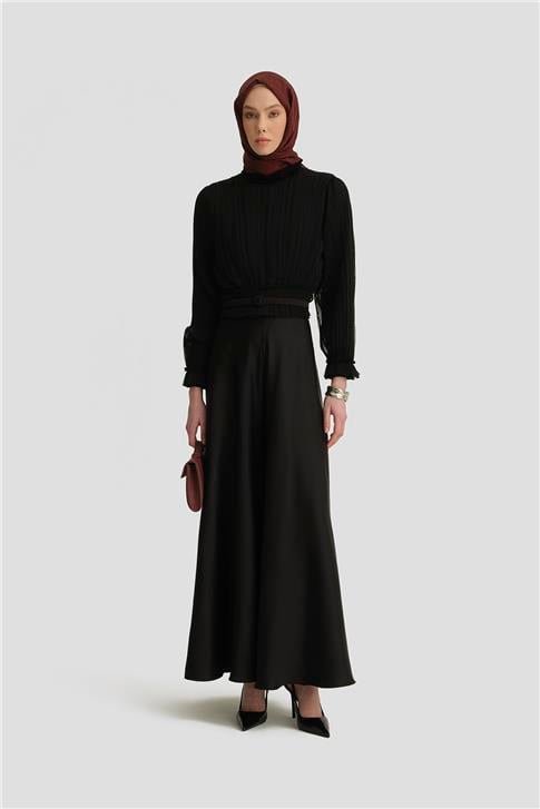 Armine Kloş Pantolon Etek 25Y2811 Siyah