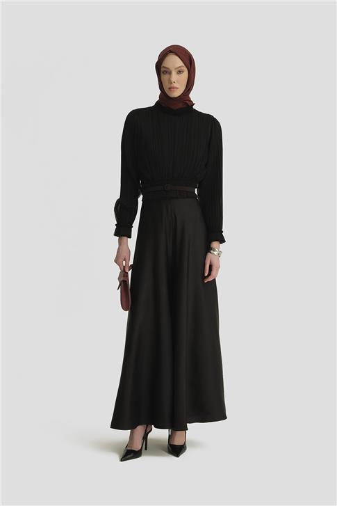 Armine Kloş Pantolon Etek 25Y2811 Siyah