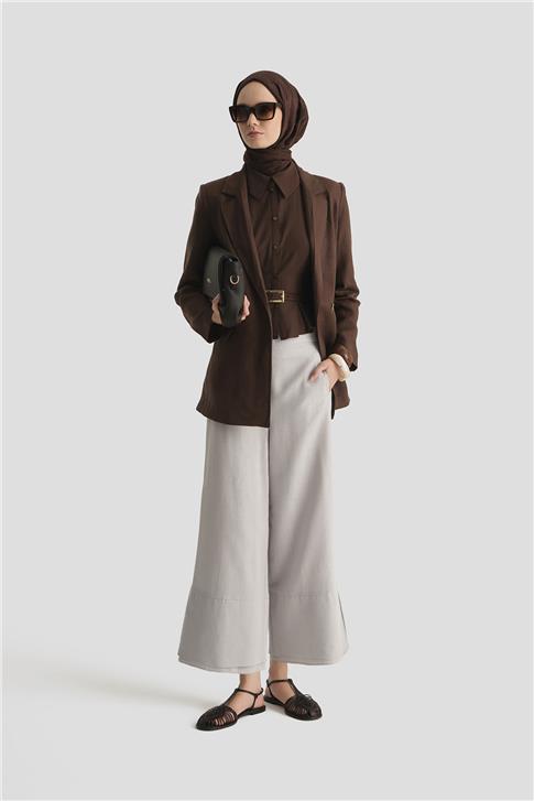 Armine Çift Paçalı Pantolon 25Y2821 Gri