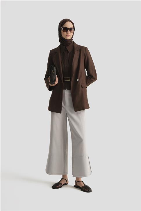 Armine Çift Paçalı Pantolon 25Y2821 Gri