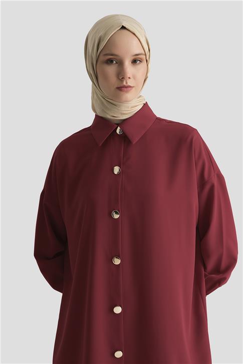 26Y3000 Armine Gömlek Koyu Kırmızı