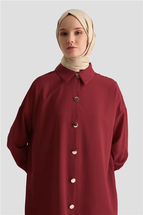 26Y3000 Armine Gömlek Koyu Kırmızı
