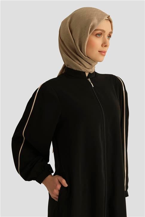 Armine Biye Detaylı Ferace 25YD3003 Siyah