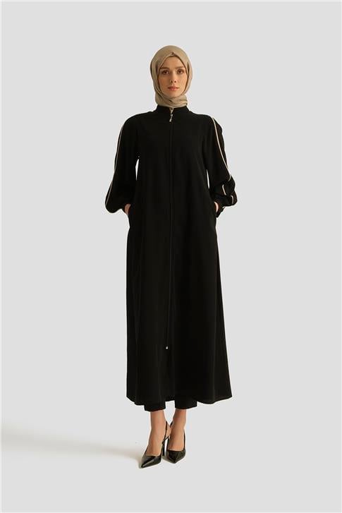 Armine Biye Detaylı Ferace 25YD3003 Siyah