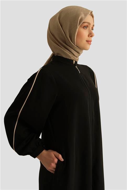 Armine Biye Detaylı Ferace 25YD3003 Siyah