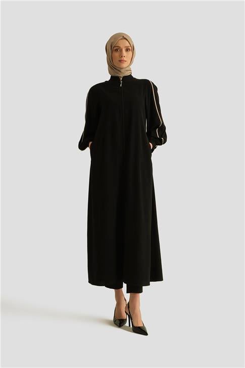 Armine Biye Detaylı Ferace 25YD3003 Siyah