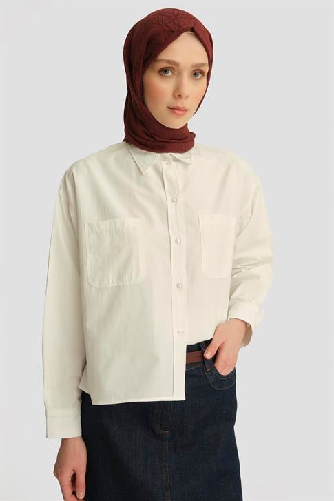 Armine Oversize Gömlek 25YH3667 Beyaz