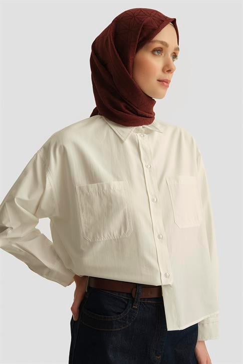 Armine Oversize Gömlek 25YH3667 Beyaz