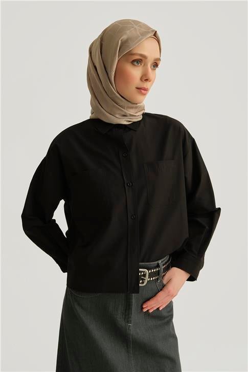Armine Oversize Gömlek 25YH3667 Siyah