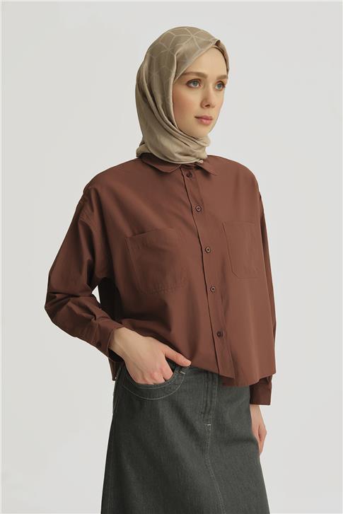 Armine Oversize Gömlek 25YH3667 Acı Kahve