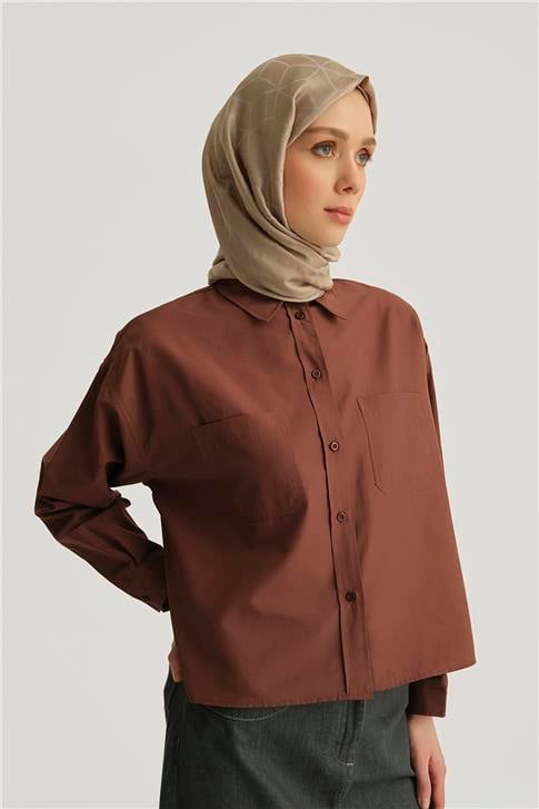 Armine Oversize Gömlek 25YH3667 Acı Kahve
