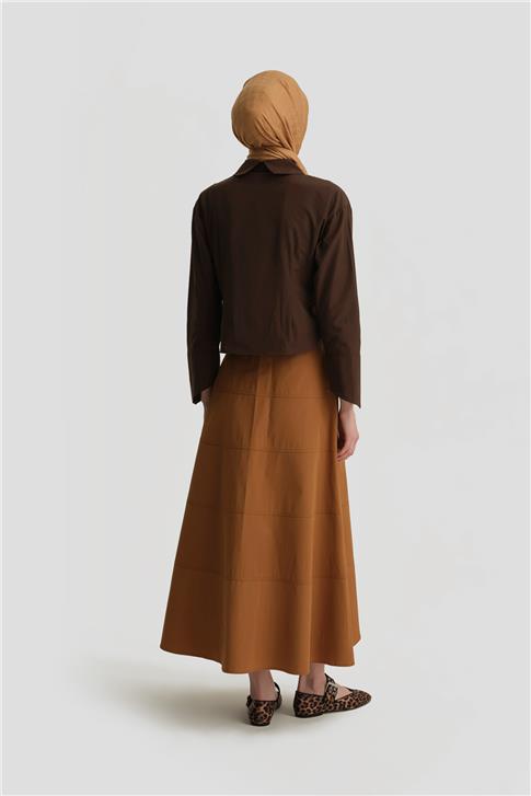 Armine Bel Pileli Gömlek 25Y3713 Kahverengi