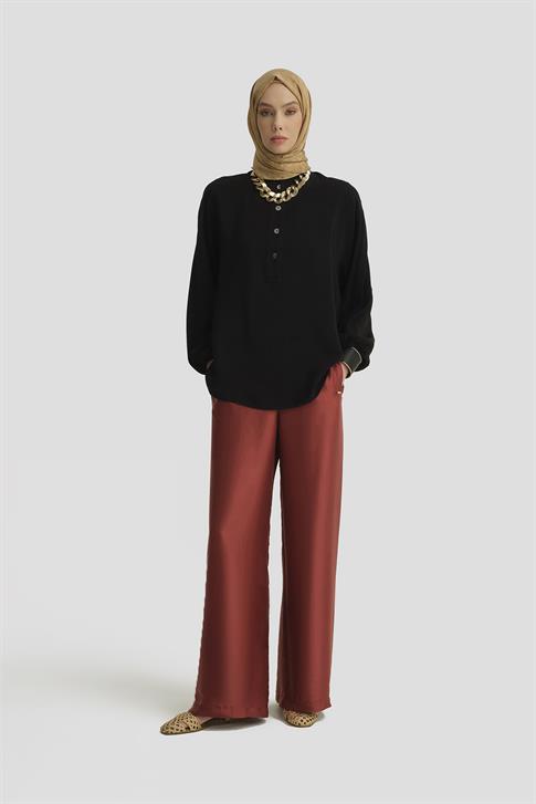 Armine Düğme Detaylı Bluz 25Y3719 Siyah