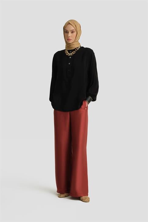 Armine Düğme Detaylı Bluz 25Y3719 Siyah